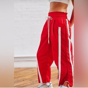 New FP Movement by Free People Champ is Here Red Track Pants, Small